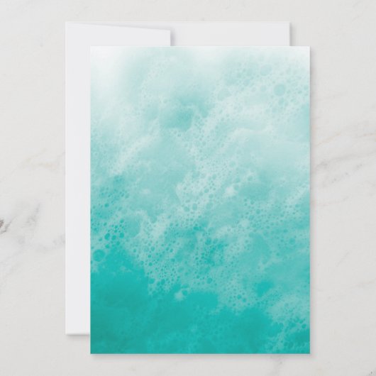 Turquoise Beach Waves Bat Mitzvah Save the Date Kaart (Achterkant)