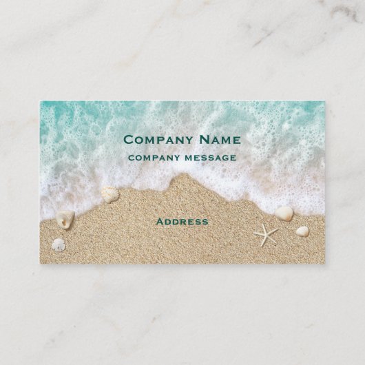 Turquoise Beach Waves & Sand Visitekaartje (Achterkant)