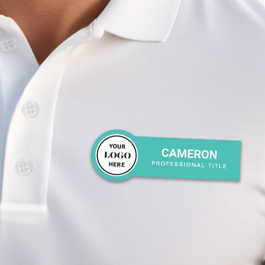 Turquoise Bedrijfslogo Naambadge Naamplaatje