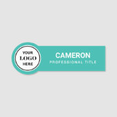 Turquoise Bedrijfslogo Naambadge Naamplaatje (Voorkant)