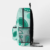Turquoise Bedrukte Rugzak (Rechts)
