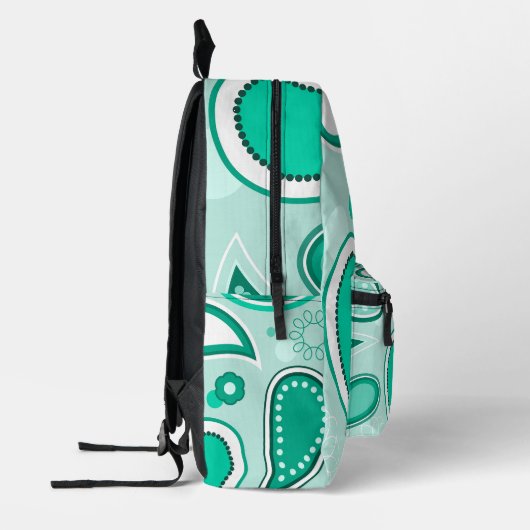 Turquoise Bedrukte Rugzak (Links)