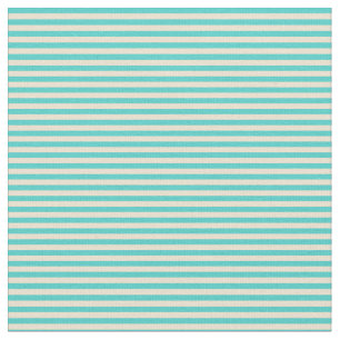 Turquoise & Beige Colored Lines/Stripes Pattern Stof
