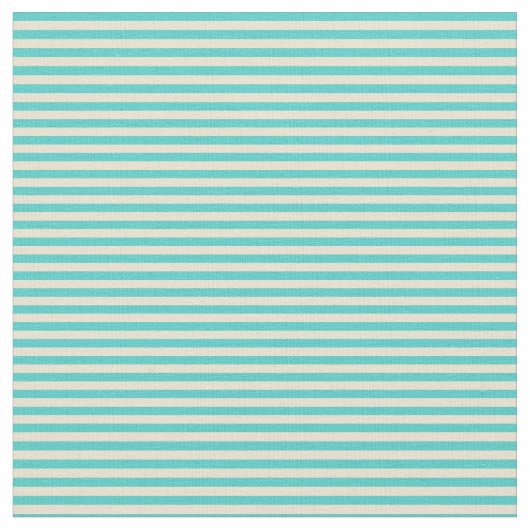 Turquoise & Beige Colored Lines/Stripes Pattern Stof (Close Up)