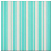 Turquoise & Beige Colored Lines/Stripes Pattern Stof (Swatch)