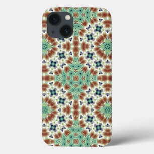Turquoise beige kleurrijke caleidoscoop ornament Case-Mate iPhone case