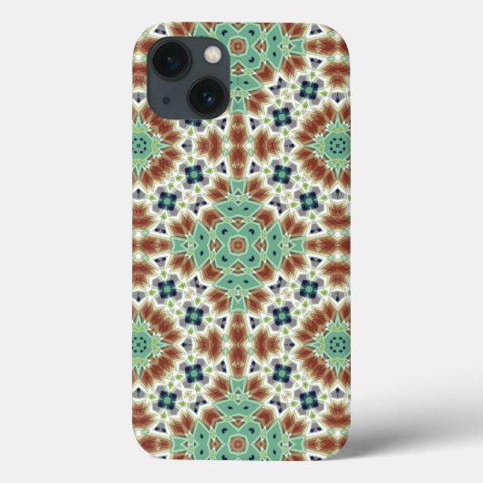 Turquoise beige kleurrijke caleidoscoop ornament Case-Mate iPhone case (Achterkant)
