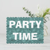 Turquoise beller omhulling patroon huispartij kaart (Staand voorkant)