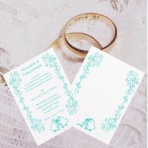 Turquoise Bells Scrollwork Design Wedding