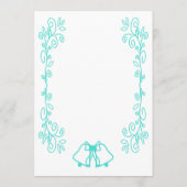 Turquoise Bells Scrollwork Design Wedding Menu (Achterkant)