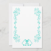 Turquoise Bells Scrollwork Design Wedding Save The Date (Achterkant)
