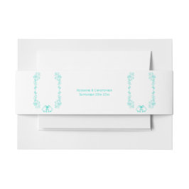 Turquoise Bells Scrollwork Design Wedding Uitnodigingen Wikkel