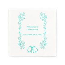 Turquoise Bells Scrollwork Huwelijksreceptie