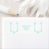 Turquoise Bells Scrollwork Wedding Retouradres Etiket (Insitu)