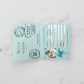 Turquoise Bermuda Passport bruiloft uitnodiging (Binnen)