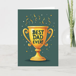 Turquoise Beste Papa Trofee Kaart