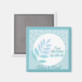 Turquoise Bewaar de datum Magneet (Voorkant / Achterkant)