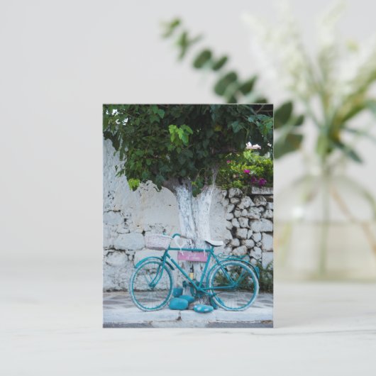 Turquoise Bicycle Briefkaart (Staand voorkant)