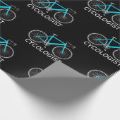 Turquoise Bicycle met Cycologistische tekst Cadeaupapier (Hoek)