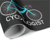 Turquoise Bicycle met Cycologistische tekst Cadeaupapier (Rol Hoek)