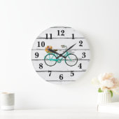 Turquoise Bicycle met Flowers Shiplap Grote Klok (Huis)