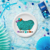 Turquoise Big Ram Chinese Zodiac paper bord (Feest)