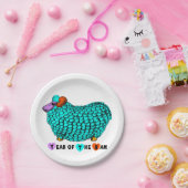 Turquoise Big Ram Chinese Zodiac paper bord (Feest)