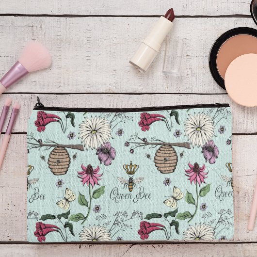 Turquoise bijenkoningin en gouden kroon etui