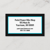 Turquoise Bike op Black Visitekaartje (Achterkant)