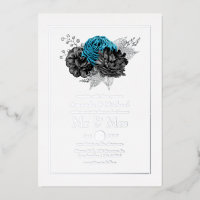Turquoise, Black and Silver Wedding