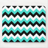 Turquoise Black and White Chevron Muismat (Voorkant)
