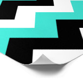 Turquoise Black and White Chevron Poster (Hoek)