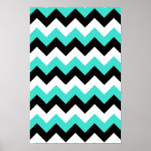 Turquoise Black and White Chevron Poster (Voorkant)