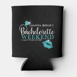 Turquoise & Black Bachelorette Weekend Party Blikjeskoeler