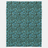 Turquoise & Black Cheetah Print Fleece Blanket (Voorkant)