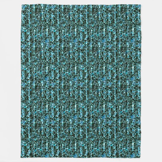 Turquoise & Black Cheetah Print Fleece Blanket (Voorkant)