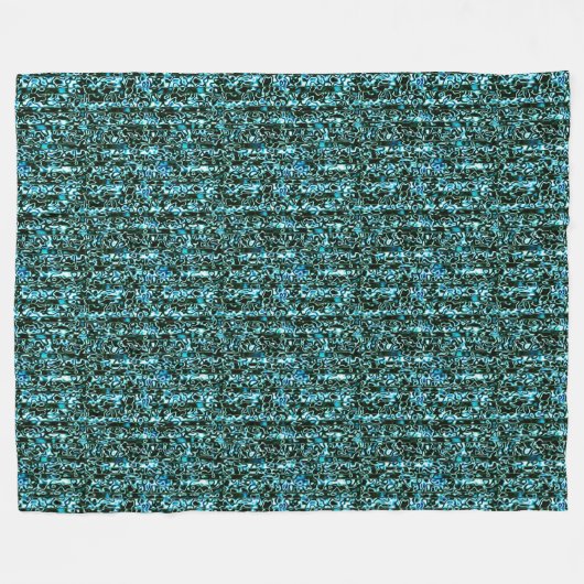 Turquoise & Black Cheetah Print Fleece Blanket (Voorkant (Horizontaal))