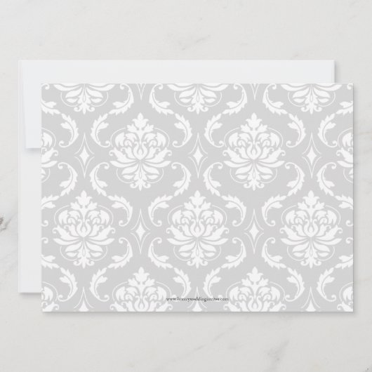 Turquoise Black Damask Wedding Invitation Monogram Kaart (Achterkant)