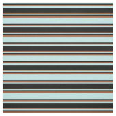 Turquoise, Black en Sienna Pattern of Stripes Stof (Swatch)