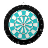 Turquoise Black en White Dartbord (Voorkant)