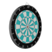 Turquoise Black en White Dartbord (Voorkant Links)