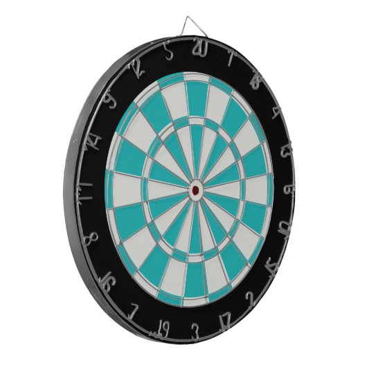 Turquoise Black en White Dartbord (Voorkant Links)