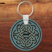 Turquoise Black Gold Metal Celtic Knot Sleutelhang Sleutelhanger (Voorkant)