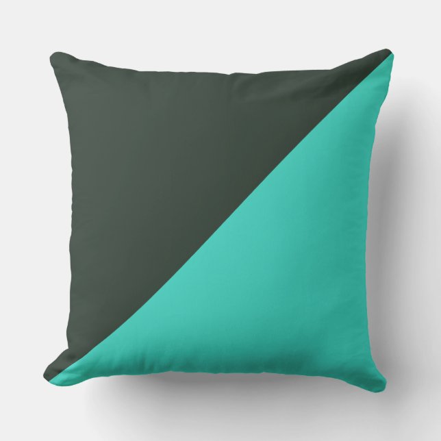 Turquoise & Black green Solid Color Background Kussen (Voorkant)