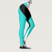 Turquoise Black Sports Pants Slimme Vette werkout Leggings (Rechts)