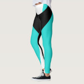Turquoise Black Sports Pants Slimme Vette werkout Leggings (Links)
