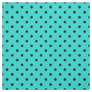 Turquoise Black Spotty Polka Dot Pattern Stof