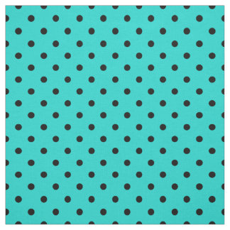 Turquoise Black Spotty Polka Dot Pattern Stof