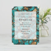 Turquoise Black Stones Kaart (Staand voorkant)