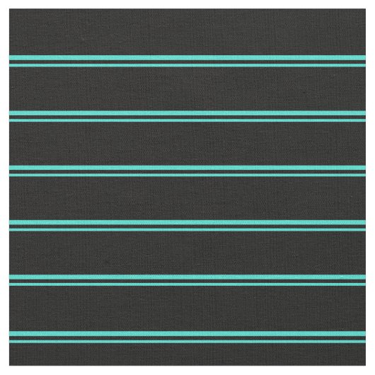 Turquoise & Black Stripes Pattern Stof (Close Up)